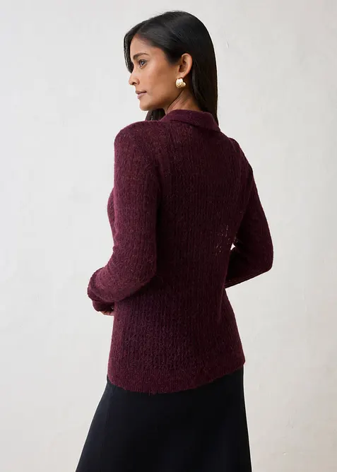 Polopullover aus weichem Ajour-Strick, bonprix