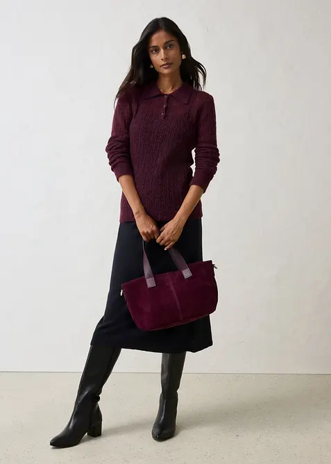 Polopullover aus weichem Ajour-Strick, bonprix