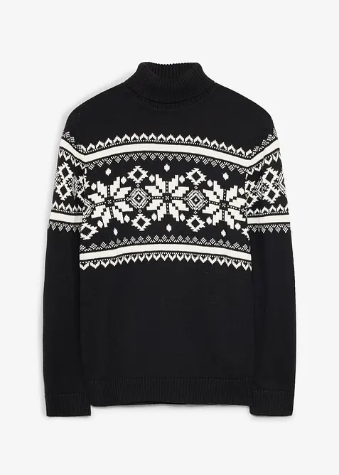 Norweger-Rollkragenpullover aus reiner Baumwolle, bonprix