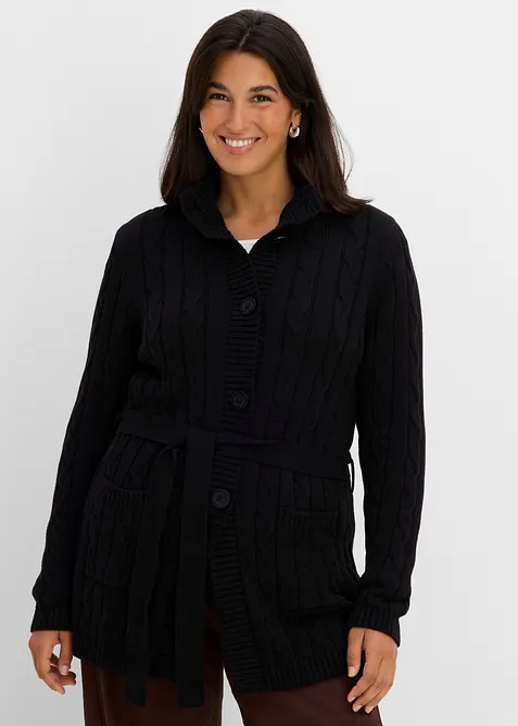 Longstrickjacke aus reiner Baumwolle, bonprix