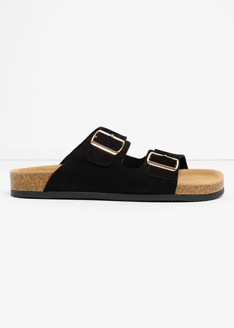 Mules en cuir velours, bonprix