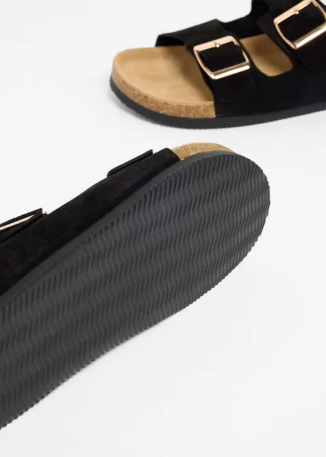 Mules en cuir velours, bonprix