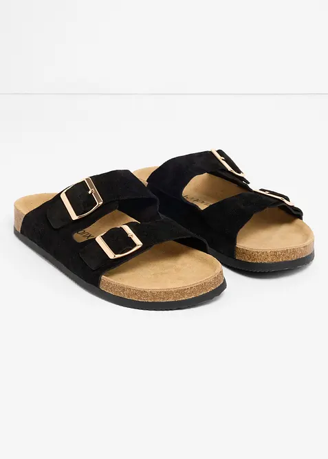 Mules en cuir velours, bonprix