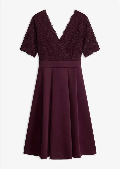 Cocktailkleid aus softem Scuba mit Spitze, bonprix