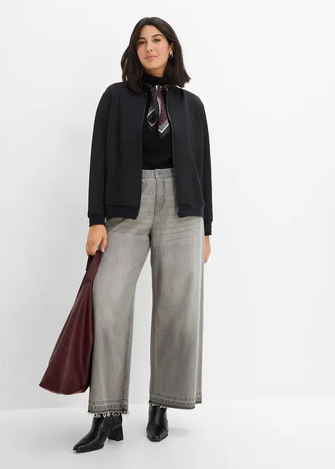 Jean large &agrave; taille mi-haute &eacute;lastiqu&eacute;e, bonprix