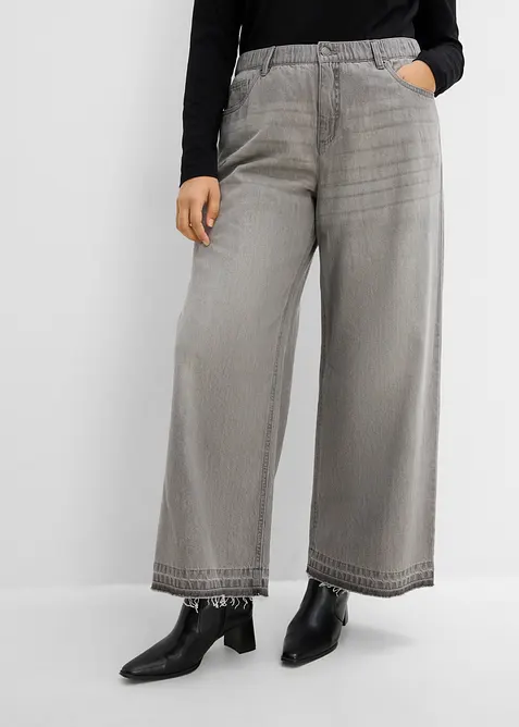 Jean large &agrave; taille mi-haute &eacute;lastiqu&eacute;e, bonprix
