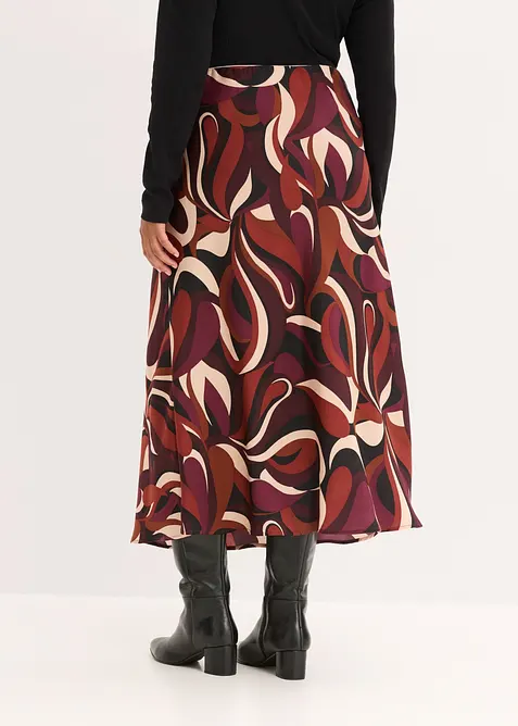 Jupe midi en satin fluide, bonprix