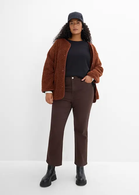 Pantalon bootcut raccourci en twill, bonprix