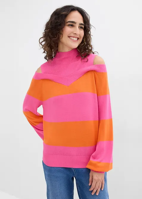 Feinstrickpullover, schulterfrei, bonprix