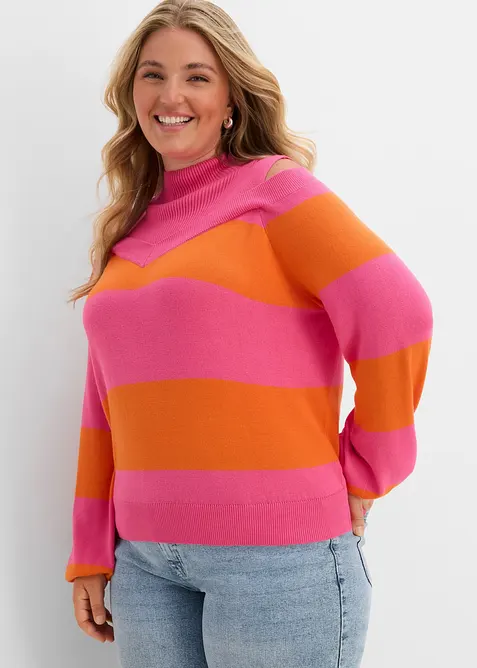 Pull en fine maille, &eacute;paules nues, bonprix