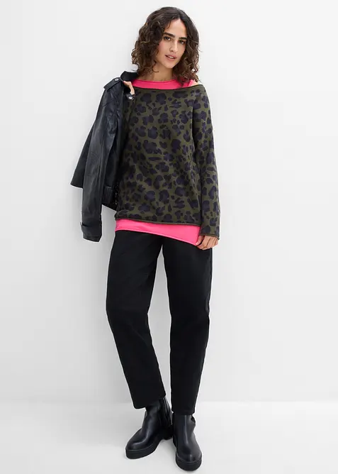 Pullover und Top aus Baumwoll-Mix (2-tlg. Set), bonprix