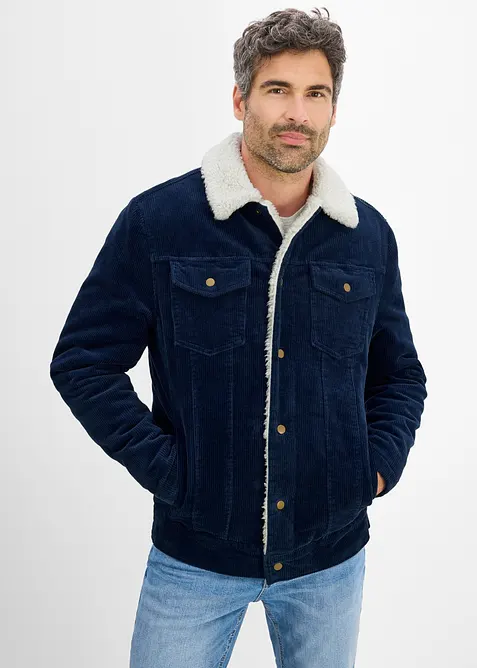 Cord-Winterjacke mit Teddyfutter, bonprix