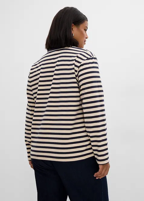 Polo col V, effet superpos&eacute;, bonprix