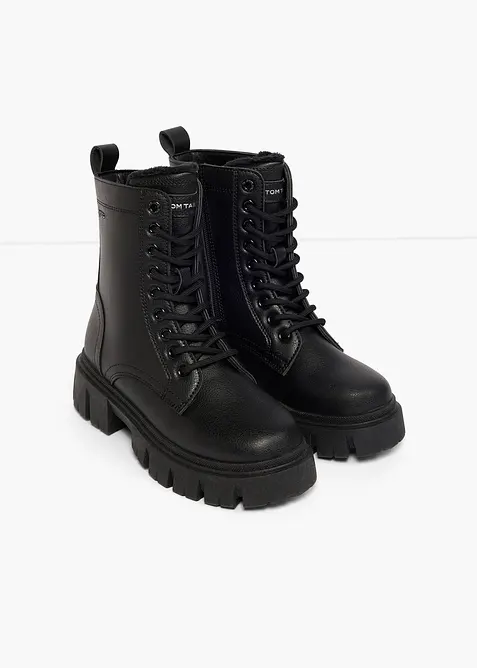 Boots lac&eacute;es Tom Tailor &agrave; semelle crant&eacute;e, Tom Tailor