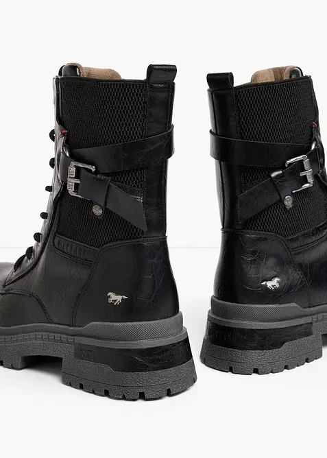 Bottines lac&eacute;es Mustang &agrave; boucles, Mustang