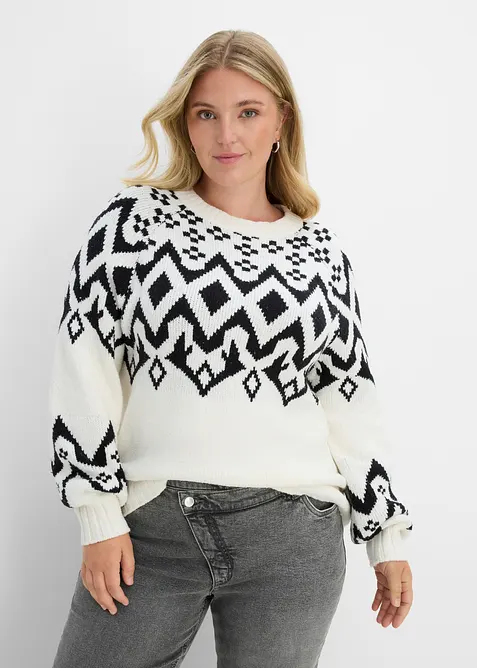 Pull norv&eacute;gien oversize, bonprix
