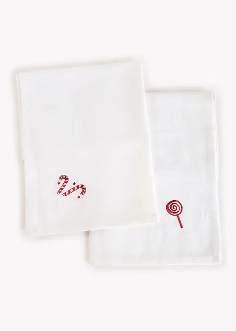 Stoffservietten aus Bio-Baumwolle mit Stickerei (4er Pack), bonprix
