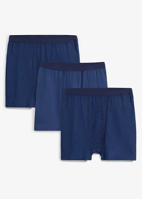 Lot de 3 boxers mi-longs taille haute en coton doux, bonprix