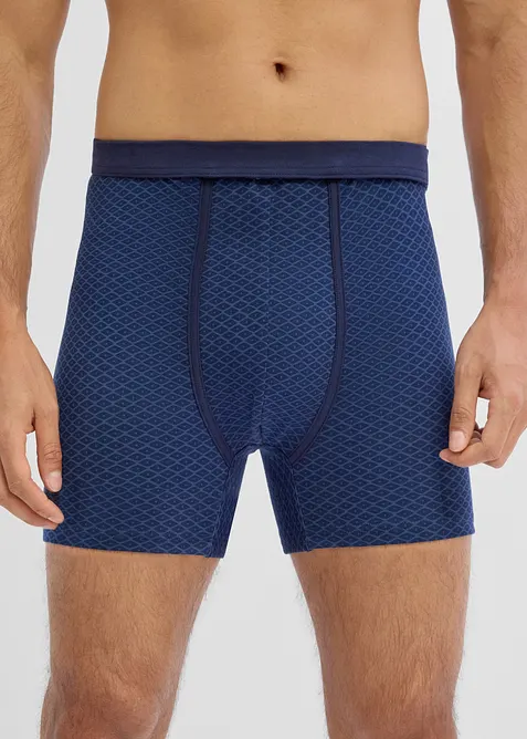 Lot de 3 boxers mi-longs taille haute en coton doux, bonprix