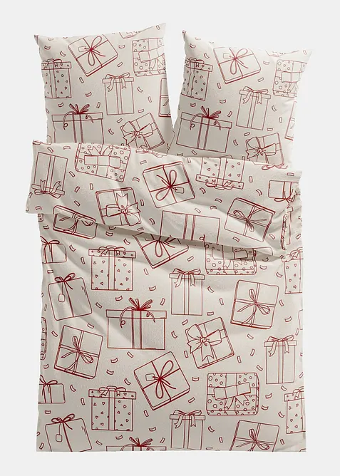 Parure de lit en flanelle de coton m&eacute;lang&eacute;, bonprix