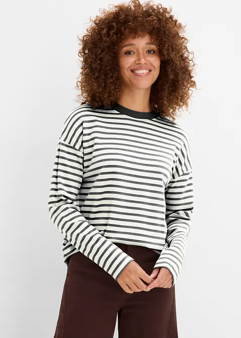 Langarmshirt aus schwerer&nbsp;Baumwolle, bonprix