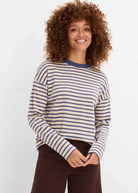 Langarmshirt aus schwerer&nbsp;Baumwolle, bonprix