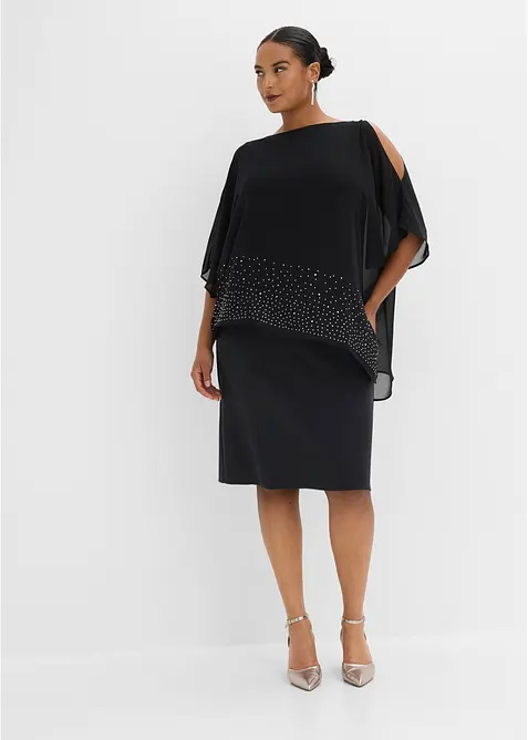 Robe fourreau exclusive avec strass, bonprix