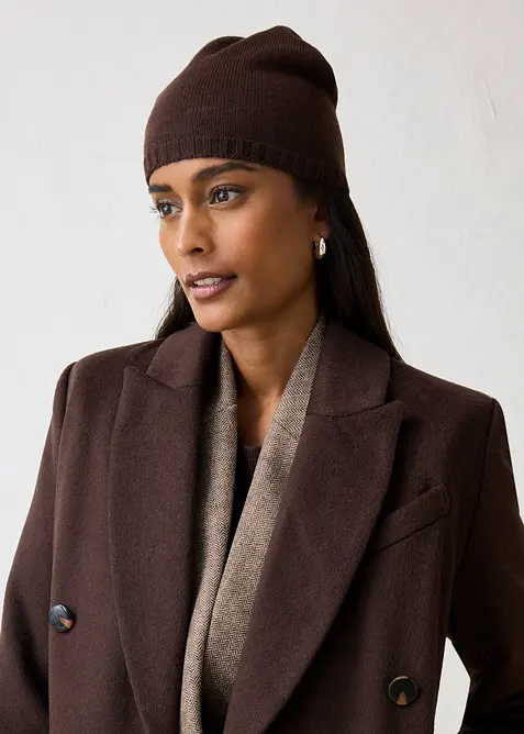 Feinstrickbeanie mit Merinowolle, bonprix