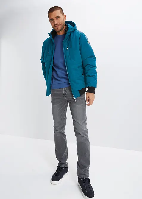 Winter-Steppjacke in Blousonform mit Kapuze, bonprix
