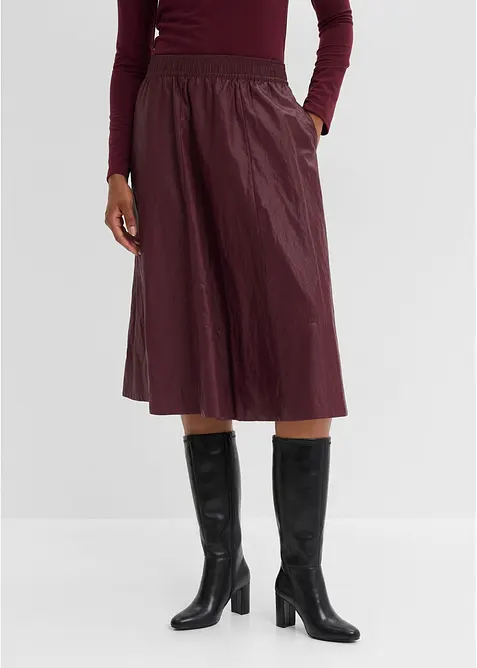 Jupe enduite &agrave; taille &eacute;lastiqu&eacute;e, bonprix