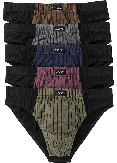 Lot de 5 slips en coton doux, bonprix