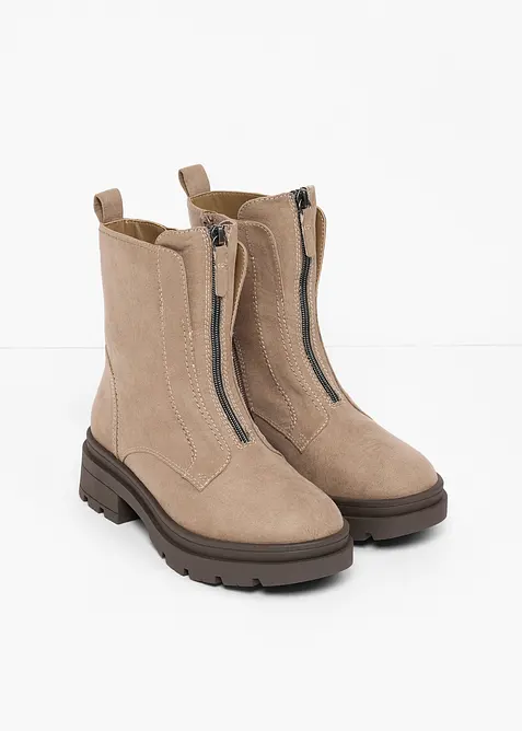 Boots &agrave; semelle crant&eacute;e, bonprix