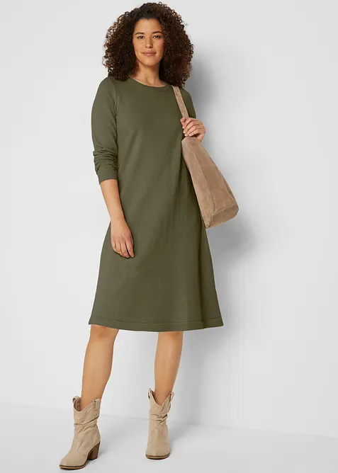 Strickkleid mit recycelter Baumwolle, bonprix