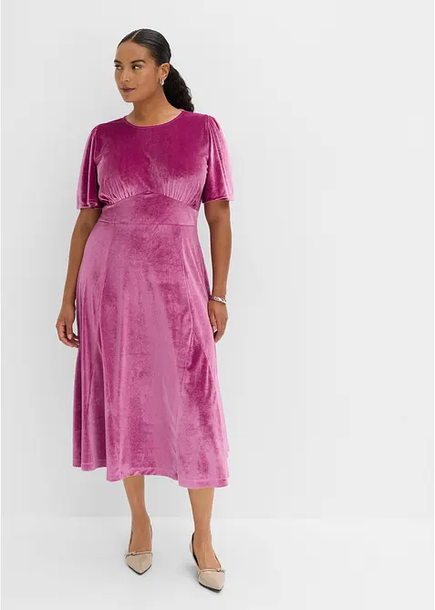 Robe midi en velours doux, bonprix