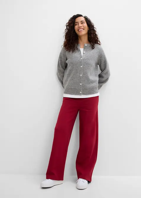 Pantalon sweat en coton m&eacute;lang&eacute;, bonprix