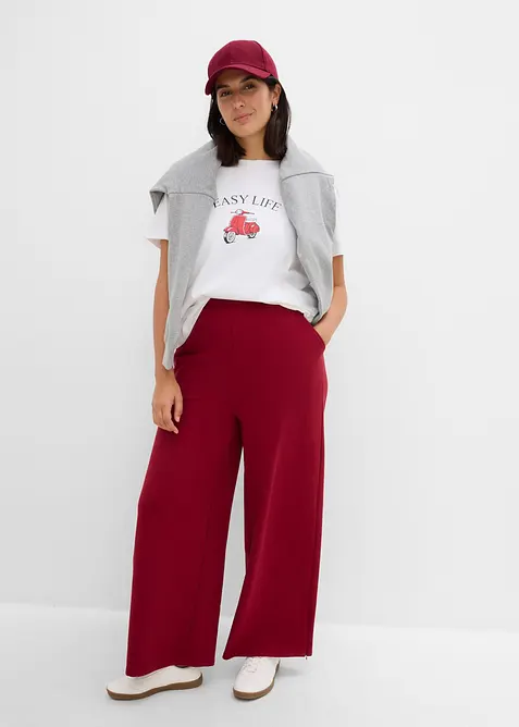 Pantalon sweat en coton m&eacute;lang&eacute;, bonprix