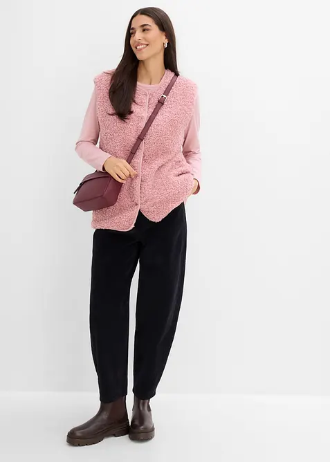 Gilet sans manches en maille peluche, bonprix