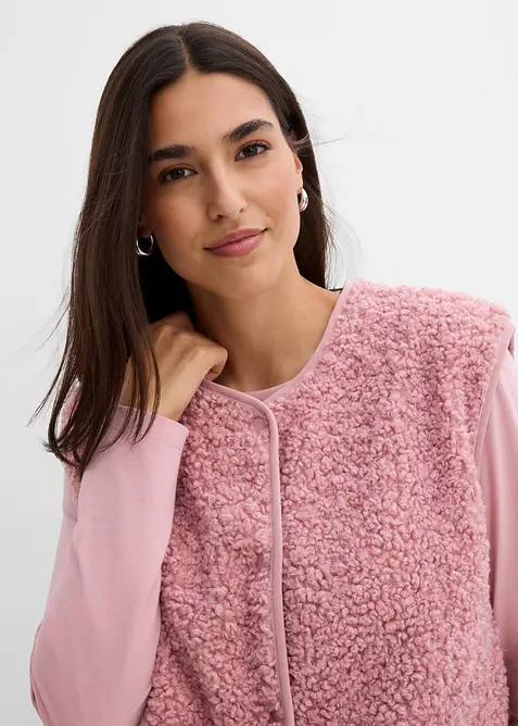 Gilet sans manches en maille peluche, bonprix