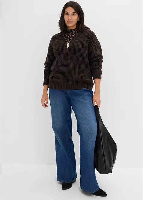 Pull en grosse maille avec zip, bonprix