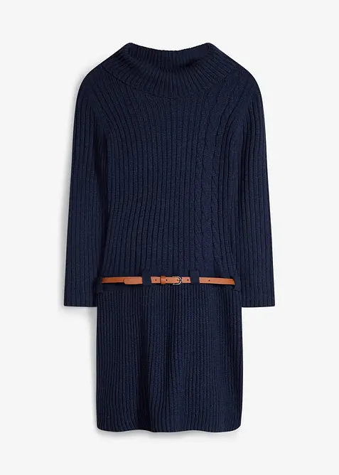Robe en maille avec ceinture (ens. 2 pces), bonprix