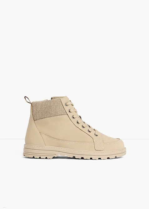 Boots lac&eacute;es &agrave; semelle crant&eacute;e, bonprix
