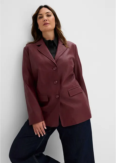 Lederimitat-Longblazer, bonprix
