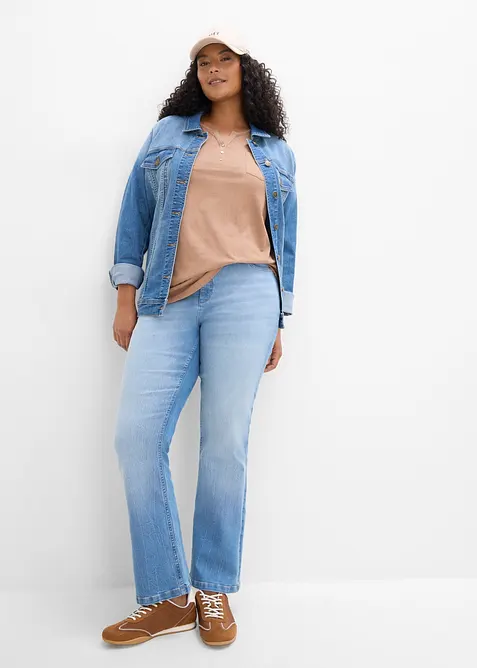 Baumwoll-Henleyshirt mit Knopfleiste, bonprix