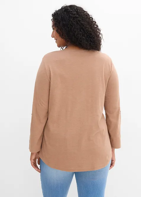 Baumwoll-Henleyshirt mit Knopfleiste, bonprix