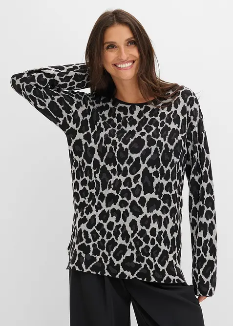 Feinstrickpullover mit Jacquardmuster, bonprix