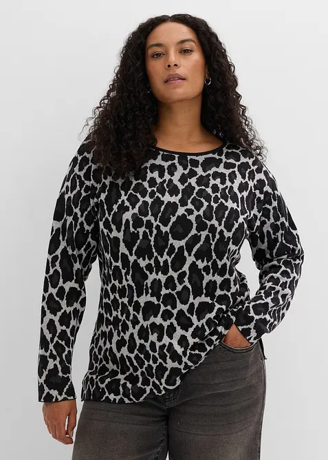 Pull en fine maille &agrave; motif jacquard, bonprix
