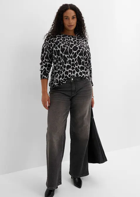 Pull en fine maille &agrave; motif jacquard, bonprix
