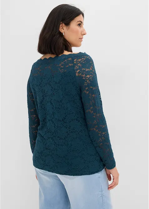 T-shirt manches longues en dentelle, bonprix