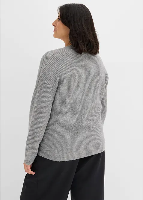 Oversize-Pullover in Wickeloptik, bonprix