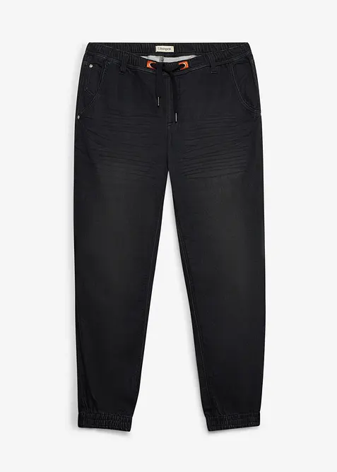 Jean jogger regular &agrave; taille extensible, droit, bonprix